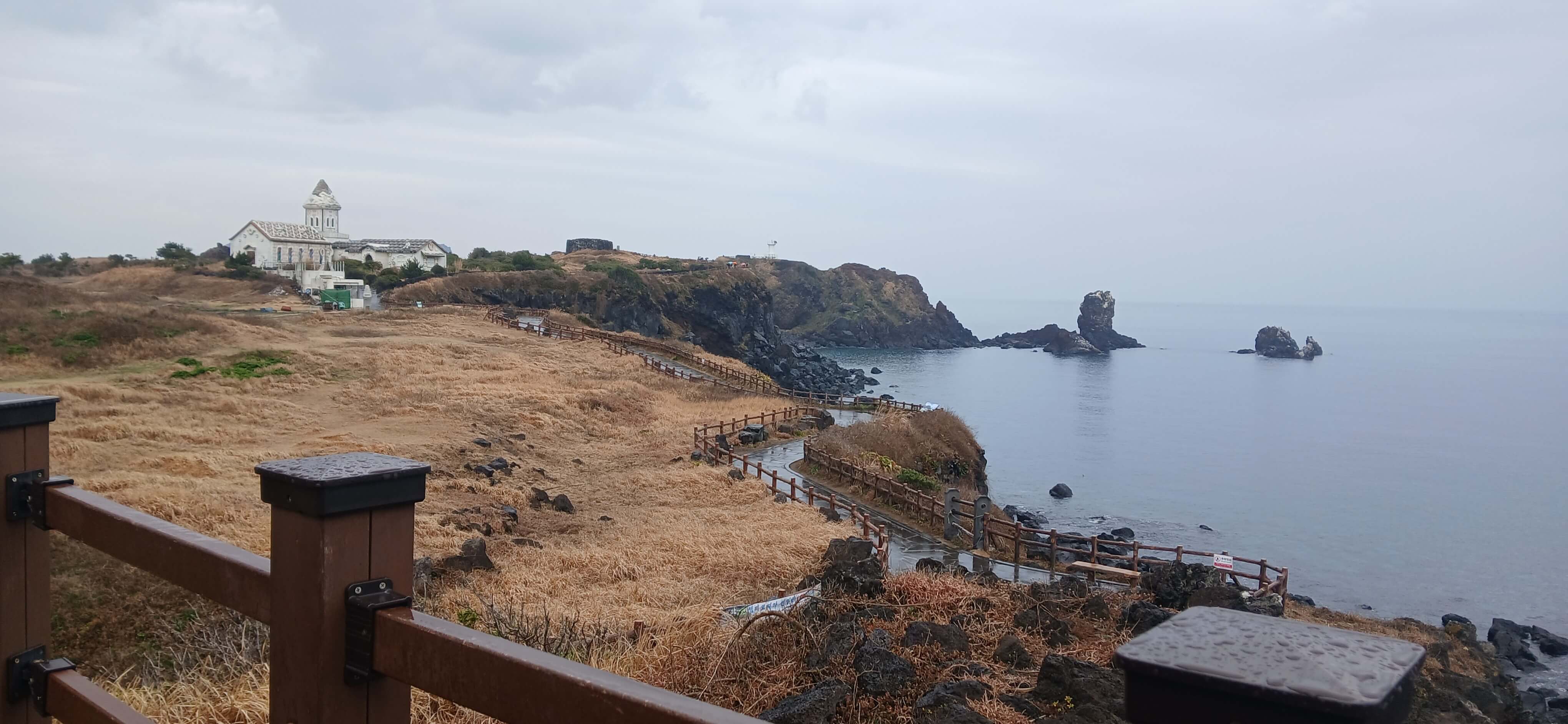 Seopjikoji coastal cape with walking paths and ocean views in East Jeju