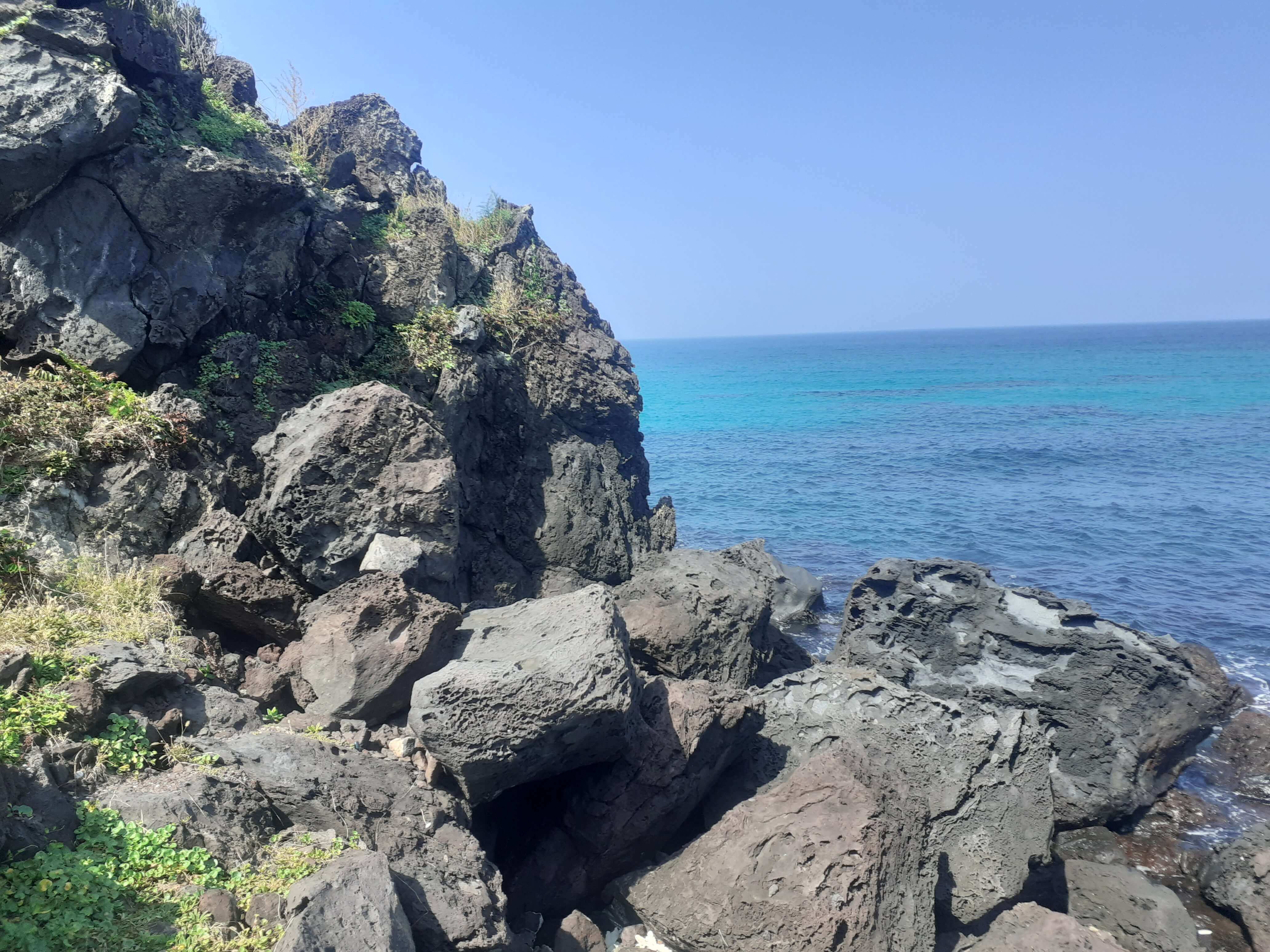 Coastal rock formations on Jeju Island